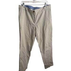 Talbots The Weekend Chino Tan Khaki Straight Leg Pants Womens Size 14 Casual EUC